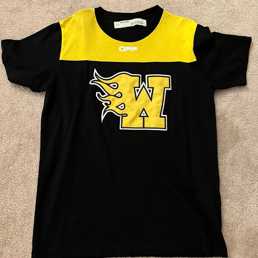 OFF WHITE Black and Yellow T Shirt